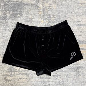 PINK Victoria's Secret Black Velvet Pajama Shorts M